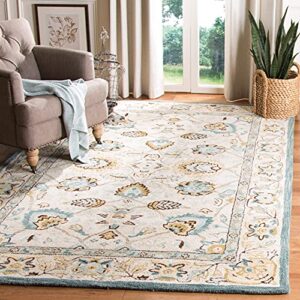 safavieh antiquity collection 6′ x 9′ peacock / blue at812b handmade traditional oriental premium wool area rug