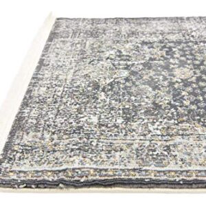 Unique Loom Baracoa Collection Area Rug - La Cabana (2' 2" x 6' 1" Runner, Fume Gray/ Brown)