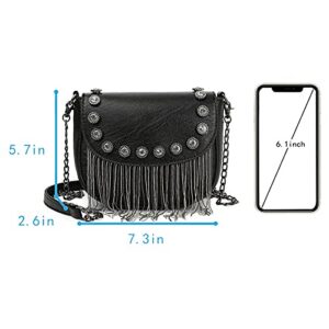 Women's Small Studs Rivet Crossbody Handbag Fashion Shell Shape Shoulder Messenger Bag