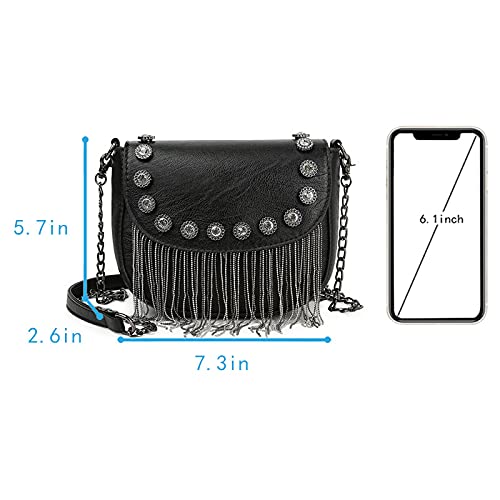 Women's Small Studs Rivet Crossbody Handbag Fashion Shell Shape Shoulder Messenger Bag