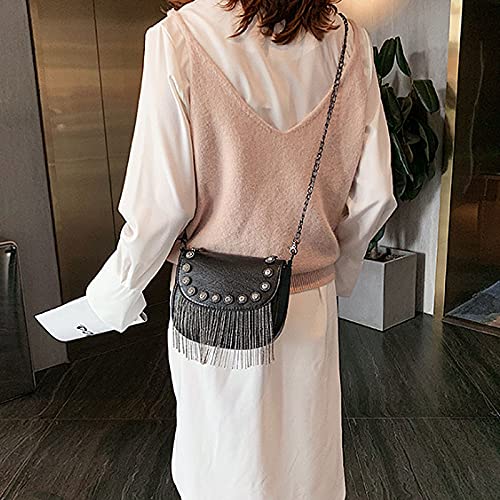 Women's Small Studs Rivet Crossbody Handbag Fashion Shell Shape Shoulder Messenger Bag