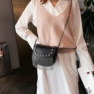 Women's Small Studs Rivet Crossbody Handbag Fashion Shell Shape Shoulder Messenger Bag