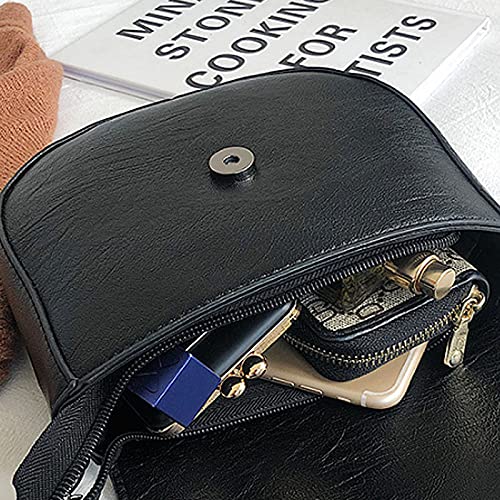 Women's Small Studs Rivet Crossbody Handbag Fashion Shell Shape Shoulder Messenger Bag