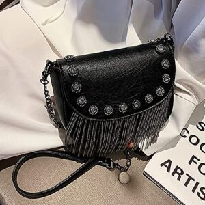 Women's Small Studs Rivet Crossbody Handbag Fashion Shell Shape Shoulder Messenger Bag