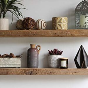 Urban Legacy Accent Floating Shelves | Reclaimed Wide Plank Barn Wood with Floating Brackets | Set of 2 (Natural, 36" x 7" x 2")