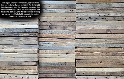 Urban Legacy Accent Floating Shelves | Reclaimed Wide Plank Barn Wood with Floating Brackets | Set of 2 (Natural, 36" x 7" x 2")