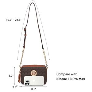 MKP Lightweight Medium Fashion Crossbody Bags Purses for Women Signature Shoulder Messenger Bag with Tassel Zipper Pocket