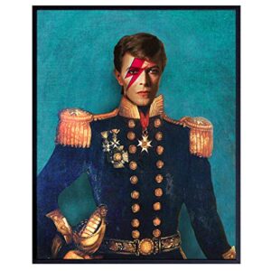 David Bowie Poster, Vintage Retro Pop Art Wall Art, Home Decor - Ziggy Stardust Art Print - Unique Room Decorations for Living Room, Bedroom, Dining Room - Gift for Modern Art, 80's Music Fans - 8x10