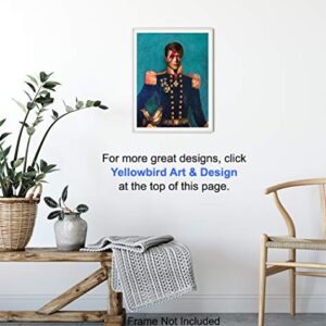 David Bowie Poster, Vintage Retro Pop Art Wall Art, Home Decor - Ziggy Stardust Art Print - Unique Room Decorations for Living Room, Bedroom, Dining Room - Gift for Modern Art, 80's Music Fans - 8x10