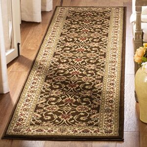 safavieh lyndhurst collection 2’3″ x 12′ brown / ivory lnh553 traditional oriental non-shedding living room bedroom runner rug