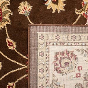 SAFAVIEH Lyndhurst Collection 2'3" x 12' Brown / Ivory LNH553 Traditional Oriental Non-Shedding Living Room Bedroom Runner Rug