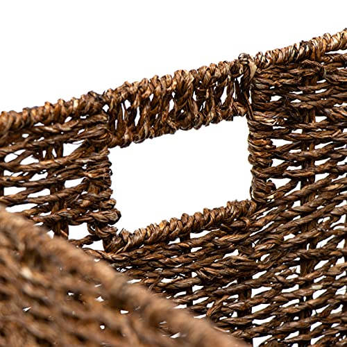 Trademark Innovations Foldable Storage Basket, 12"L x 12"W x 12"H, Brown, 4 Pack