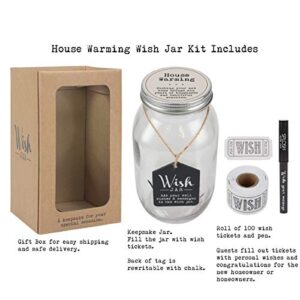 Top Shelf House Warming Wish Jar Kit with 100 Tickets and Decorative Lid