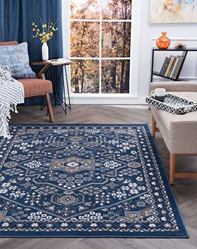 Universal Rugs Logan Area Rug 5' x 7' Navy