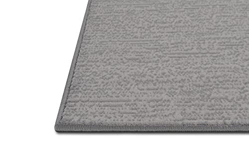 Allstar 5x7 Modern Accent Rug in Grey with Red Abstract Overlapping Curve Design (5' 2" x 7' 0")