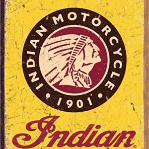 Desperate Enterprises Indian Motorcycle Since 1901 Tin Sign - Nostalgic Vintage Metal Wall Décor - Made in USA