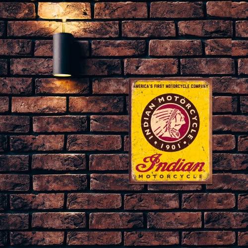 Desperate Enterprises Indian Motorcycle Since 1901 Tin Sign - Nostalgic Vintage Metal Wall Décor - Made in USA