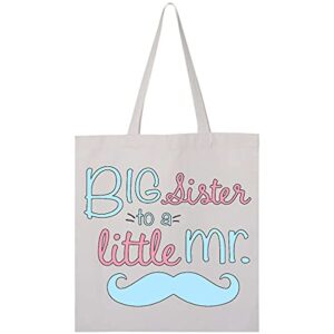 inktastic big sister to a little mr tote bag 0020 white 276b3