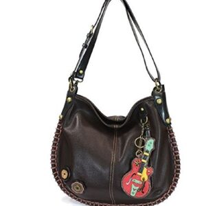 Chala Purse Handbag Hobo Cross Body Convertible Chocolate Guitar Bag