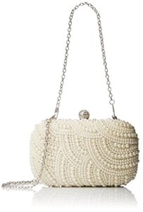 snowskite women’s handmade full pearl bridal evening clutch bag ivory