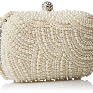 Snowskite Women's Handmade Full Pearl Bridal Evening Clutch Bag Ivory