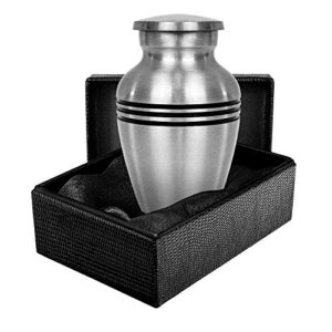 trupoint memorials small keepsake urn for human ashes – set of 1 – beautiful and timeless token to remember your loved one lost – with box and velvet bag -find comfort (pewter classic)