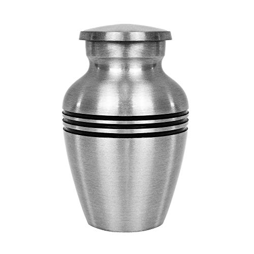 Trupoint Memorials Small Keepsake Urn for Human Ashes - Set of 1 - Beautiful and Timeless Token to Remember Your Loved One Lost - with Box and Velvet Bag -Find Comfort (Pewter Classic)