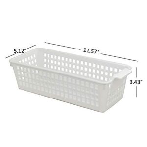 Utiao Plastic Storage Organizer Basket Trays, White, Grey, Black(6 Packs)