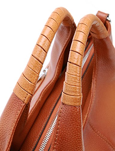 Iswee Genuine Leather Purses and Handbags for Women Shoulder Bag Top Handle Satchel Ladies Hobo Crossbody Bags (Sorrel)