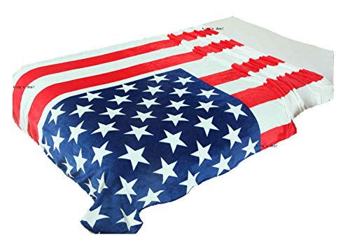 king's deal- Bed Blanket :79 inch x 59 inch Super Soft Warm Air Conditioning Throw Blanket for Bedroom Living Rooms Sofa,Oversized Travel Throw Cover Air Conditioned Room Blanket(USA Flag1)