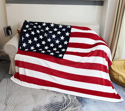 king's deal- Bed Blanket :79 inch x 59 inch Super Soft Warm Air Conditioning Throw Blanket for Bedroom Living Rooms Sofa,Oversized Travel Throw Cover Air Conditioned Room Blanket(USA Flag1)