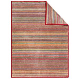 IBENA Colorful Sunset Stripe Cotton Blend Throw Blanket