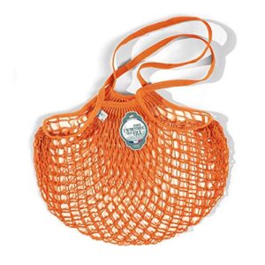 the french filt le fillet regular shoulder carrying cotton net shopping bag – filt medium bag in orange