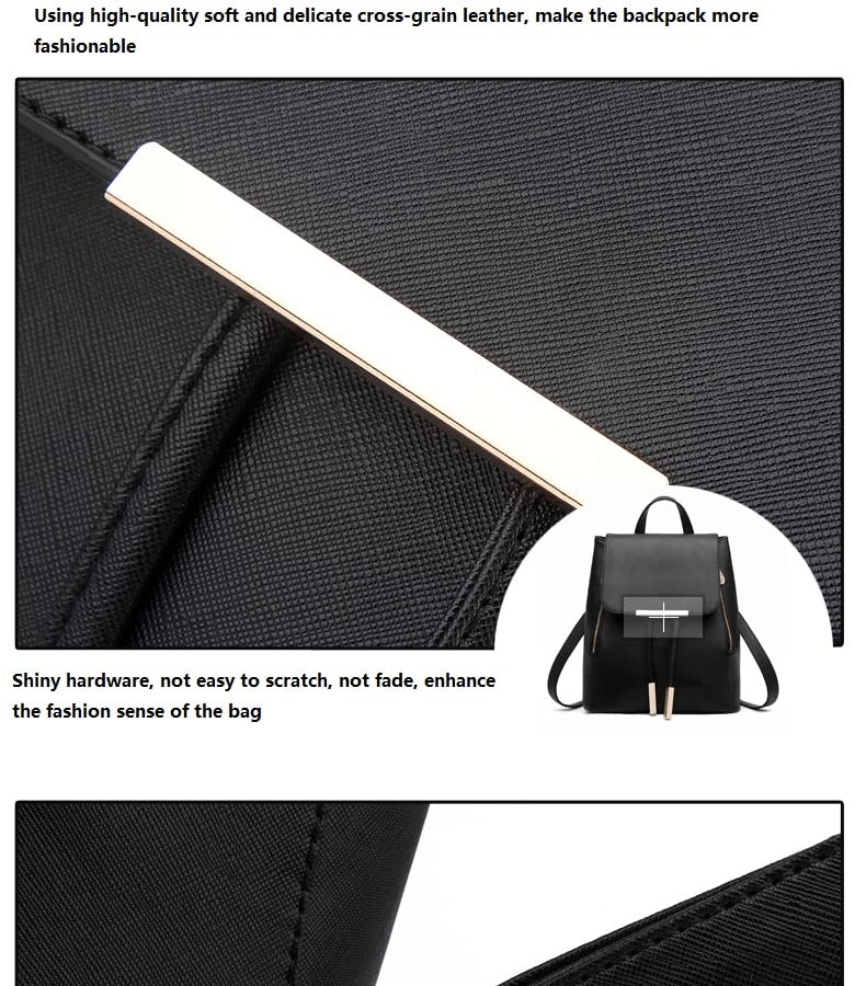 navor Girls/Women Waterproof Daypack Casual Backpack Convertible Business/Travel Leather Backpack/Handbag [Black]