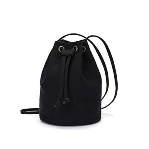bucket bag purse women drawstring purses women bucket purses hand bag anti theft crossbody purse zipper hobo designer shoulder bag (black, 6.29”(l) 6.29”(w) 8.46”(h))