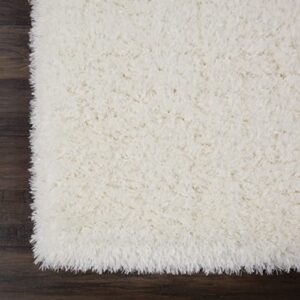 Nourison Ultra Plush Shag Solid Ivory 8'2" x 10' Area -Rug, Easy -Cleaning, Non Shedding, Bed Room, Living Room, Dining Room, Kitchen (8x10)