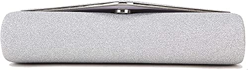 BBjinronjy Clutch Purse Evening Bag for Women Prom Sparkling Handbag With Detachable Chain for Wedding and Party (Silver)