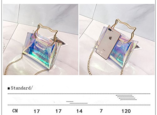 Holographic Clear Jelly Tote Bag Mini Hologram Crossbody Purse for Women with Cute Handle