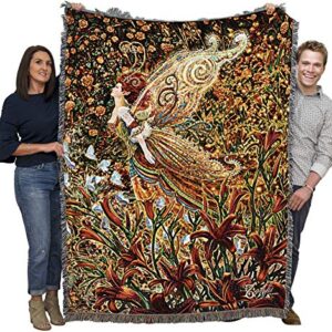 Pure Country Weavers Lily Fairy Blanket by Myles Pinkney - Gift Fantasy Tapestry Throw Woven from Cotton - Made in The USA (72x54)