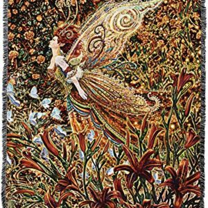 Pure Country Weavers Lily Fairy Blanket by Myles Pinkney - Gift Fantasy Tapestry Throw Woven from Cotton - Made in The USA (72x54)