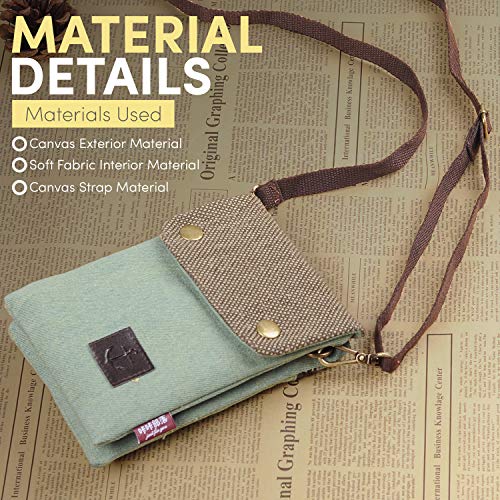 Katloo Small Crossbody Cellphone Purse Bag With Shoulder Strap,Cute Travel Pouch Womens Passport Phone Holder,Canvas Wristlet Wallet for Girls + Nail Clipper