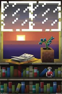 trends international minecraft – window wall poster, 22.375″ x 34″, unframed version