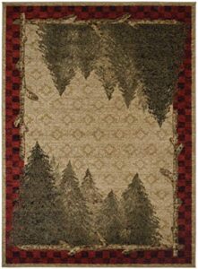 mayberry rugs forest area rug, 5’3″x7’3″, antique