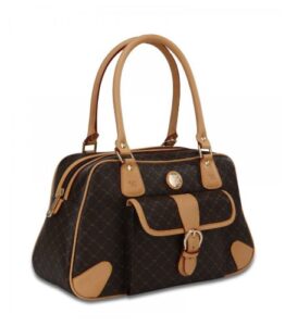 signature brown satchel organizer by rioni designer handbags & luggage