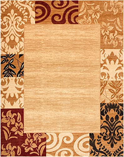 Well Woven Dulcet Damask Ivory Transitional Area Rug 5' X 7'2''