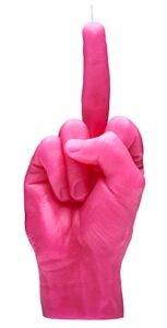 candlehand hand gesture candle middle finger – big real hand size 8.7 x 3.5 x 3 inches – unusual birthday, office, housewarming gift (pink)