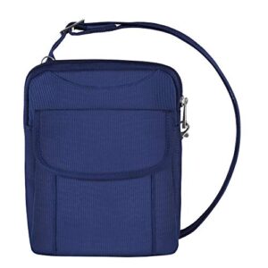 travelon anti-theft signature slim pouch (blue – exclusive color)