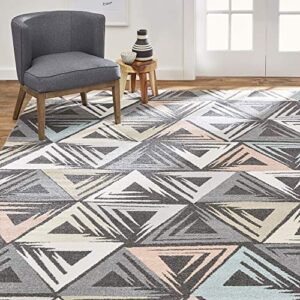 home dynamix area rug, 5 ft 2 in x 7 ft 2 in, gray/ivory