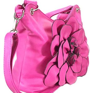 Zzfab Big Flower Purse with Clasp Fushia