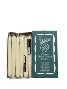 8in ivory taper candles pack of 12